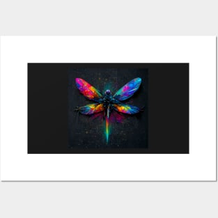 Rainbow Dragonfly From Another Dimension Posters and Art